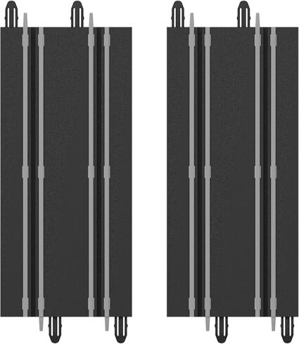 Slot Car Track Extension Pack – 2 Straight Tracks Compatible with 1:64 HO Scale Electric Racing Sets, Add-on for Mappable Layout Expansion in Saudi Arabia