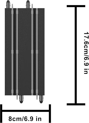 Slot Car Track Extension Pack – 2 Straight Tracks Compatible with 1:64 HO Scale Electric Racing Sets, Add-on for Mappable Layout Expansion in Saudi Arabia