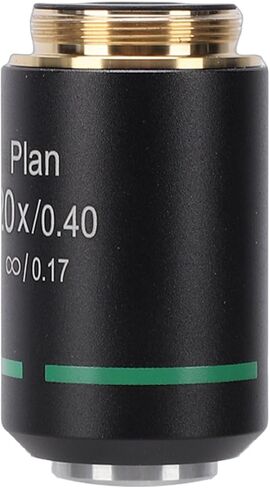 Corrected Plan Objective Lens, 20.2MM RMS Thread 4X 10X 20X 40X 100X Biological Microscope Achromatic Objectives Lens for Compound Microscopes (4X) in Saudi Arabia