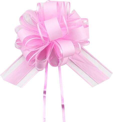 6 PCS 6 inches Large Pull Bows for Gifts Wrapping Wedding Present Baskets (Pink, 6 Inches) in Saudi Arabia
