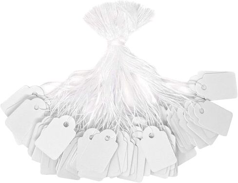 500PCS White Paper Hang Tags Blank Price Labels with String for Jewelry Clothing Retail, 24x15mm in Saudi Arabia
