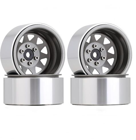 4PCS AMK 1.9 Steel Beadlock Wheels with 12mm Hex & -8.9mm Offset Wheel Rims for 1/10 RC Rock Crawler TRX4 TRX6 SCX10 CAPRA-10 Redcat Gen8 1.9 Wheels Upgrade (Black) in Saudi Arabia