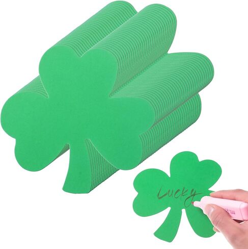 144 Pcs Shamrock Cutouts Paper Shamrocks Large Shamrock Shapes Paper Shamrock Shape Die Cuts for St Patricks Day Party Craft, Kid's School Craft Projects, Bulletin Board Decor, Green in Saudi Arabia