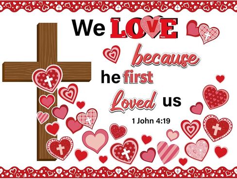 Epakh Valentine's Day Bulletin Board Set Romantic Heart Classroom Decorations Valentines Theme Paper Cutouts for Sweet Day Birthday Wedding Anniversary Party Decor(Pink Love) in Saudi Arabia