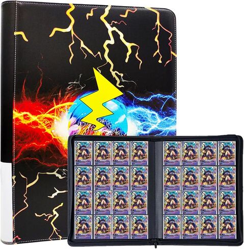 حافظة بطاقات، حافظة بطاقات تجارية تحتوي على 16 جيبًا، تحمل 1024 بطاقة قياسية، لمجموعات TCG، MTG حافظة بطاقات رياضية (أسود) in Kuwait