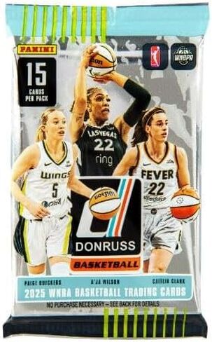 2025 WNBA Donruss Trading Cards Mega Box 10 عبوات من 15 بطاقة إجمالي 150 بطاقة. in Saudi Arabia