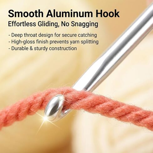 cobee 9Pcs Crochet Hooks, Ergonomic Crochets Hooks Set, Hook Knititng Needles Non Slip Rubber Handle Crochets, Long Crocheting Hook Grips for Beginners and Experiecced Crochet Lover in Saudi Arabia