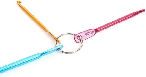 Crochet Hook Keychain Kit Mini Creative Keychains Zinc Alloy Key Chain DIY Crafts Knitting Needle Tools for Travel Outdoor 3/4/5mm Portable Crochet Keychains in Saudi Arabia