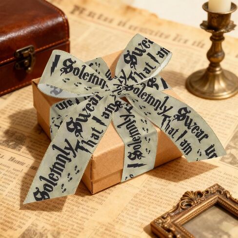 2.5" × 10 Yard Magic Witchcraft Ribbons for Bows, Preppy Sorcerer Wired Edge Ribbon Natural Burlap Ribbons for Gift Wrapping Birthday Decorations Supplies in Saudi Arabia