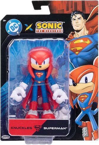 DC X Sonic Collectable Action Figures Shadow as Batman, Tails as Cyborg, Knuckles as Superman Featuring Highly Articulation Figures with Dynamic Posing in Kuwait
