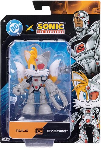 DC X Sonic Collectable Action Figures Shadow as Batman, Tails as Cyborg, Knuckles as Superman Featuring Highly Articulation Figures with Dynamic Posing in Kuwait