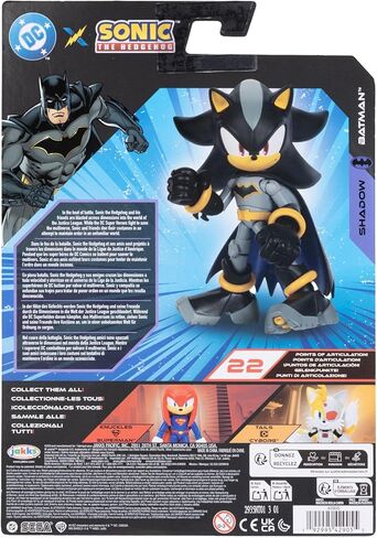 DC X Sonic Collectable Action Figures Shadow as Batman, Tails as Cyborg, Knuckles as Superman Featuring Highly Articulation Figures with Dynamic Posing in Kuwait
