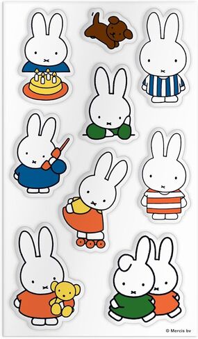 علبة ملصقات Galison Miffy - 22 صفحة من ملصقات Miffy وصفحتين من ملصقات Puffy Miffy in Kuwait