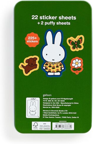 علبة ملصقات Galison Miffy - 22 صفحة من ملصقات Miffy وصفحتين من ملصقات Puffy Miffy in Kuwait