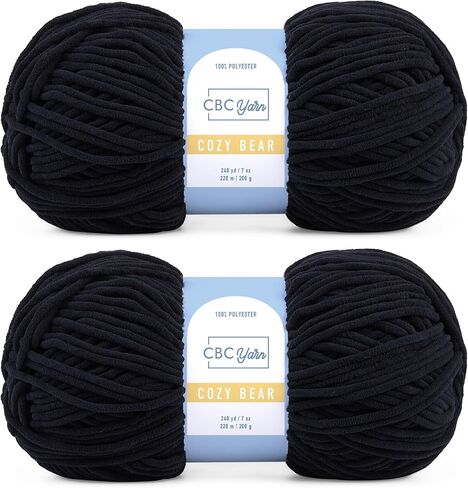 Cozy Bear Gauge 5 خيوط ضخمة - 6 عبوات (7 أونصة / 200 جم، 240 ياردة لكل خصلة)، خيوط بنية وشينيل للكروشيه والحياكة والأميجورومي in Saudi Arabia