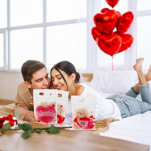 CCINEE 36pcs Valentine'S Day Sealing Treat Bags, Valentines Gifts Bags with Handle Plastic Goodie Cellophane Ziplock Bag Bulk for Galentine Valentine'S Day Classroom School Party Favors Gift Exchange in Saudi Arabia