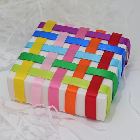 Rainbow Colorful Ribbon 3/8 Inch Double Face Satin Ribbon for Gift Wrapping DIY Crafts Birthday Party Decoration 10 Rolls Total 50 Yards in Saudi Arabia