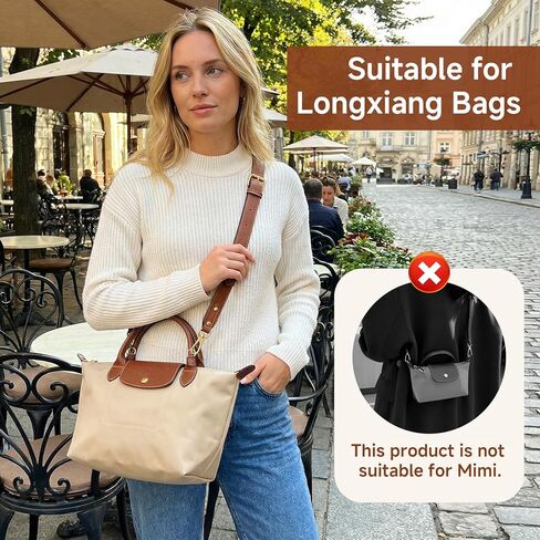 حزام لـ Longchamp، جلد الكونياك بعرض 0.98 بوصة، مع 2 أبازيم GS، حزام كتف على شكل حقيبة يد بطول 33-40 بوصة لحقائب Longchamp S/M/L، حزام المحفظة لا يحتاج إلى حفر in Kuwait