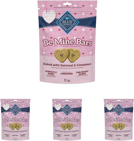Blue Buffalo Be Mine Bars Heart-Shaped Healthy & Crunchy Dog Biscuits, Natural Valentine’s Dog Treats, Baked with Oatmeal & Cinnamon, 11-oz Bag in Saudi Arabia