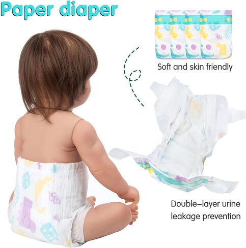 13 Pcs Reborn Baby Doll Clothes Set Girl 17-22 Inch Realistic Doll Outfits Pink with Backpack Diapers Bag Fedding Baby Doll Accessories Playset in Saudi Arabia