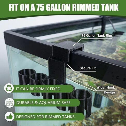 4 عبوات من حامل نباتات حوض السمك / مشبك من الخيزران - لحمل سيقان الخيزران أو النباتات الأخرى في حوض السمك ذو الحواف، 5 فتحات مرنة - حافة خزان الأسماك بسعة 75 جالون لتزيين زراعة أكوابونيك / هدايا in Kuwait