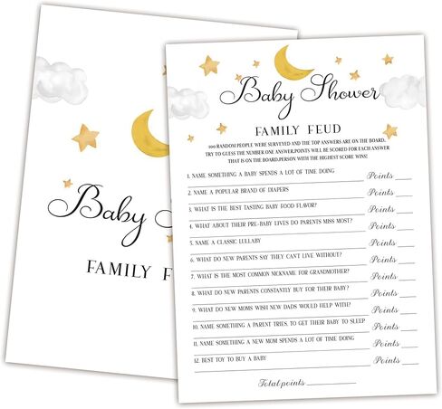 Family Feud Baby Shower Game - Pack of 30 Cards, Answer Key, Boy & Girl Themed Decorations & Supplies in Saudi Arabia