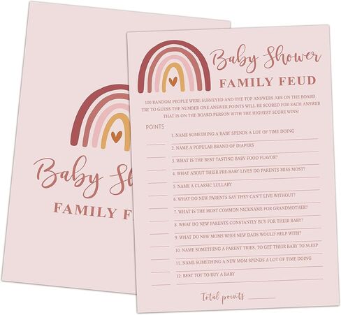Family Feud Baby Shower Game - Pack of 30 Cards, Answer Key, Boy & Girl Themed Decorations & Supplies in Saudi Arabia