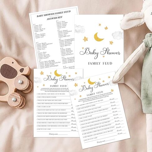 Family Feud Baby Shower Game - Pack of 30 Cards, Answer Key, Boy & Girl Themed Decorations & Supplies in Saudi Arabia