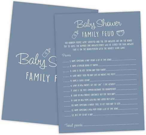 Family Feud Baby Shower Game - Pack of 30 Cards, Answer Key, Boy & Girl Themed Decorations & Supplies in Saudi Arabia
