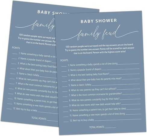 Family Feud Baby Shower Game - Pack of 30 Cards, Answer Key, Boy & Girl Themed Decorations & Supplies in Saudi Arabia