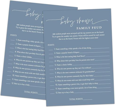 Family Feud Baby Shower Game - Pack of 30 Cards, Answer Key, Boy & Girl Themed Decorations & Supplies in Saudi Arabia
