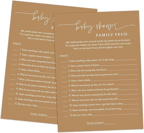 Family Feud Baby Shower Game - Pack of 30 Cards, Answer Key, Boy & Girl Themed Decorations & Supplies in Saudi Arabia