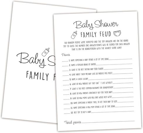 Family Feud Baby Shower Game - Pack of 30 Cards, Answer Key, Boy & Girl Themed Decorations & Supplies in Saudi Arabia