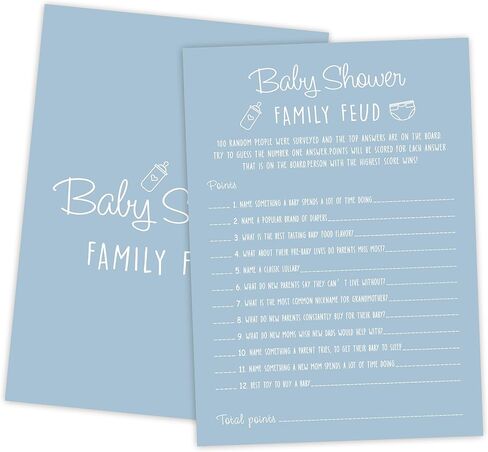 Family Feud Baby Shower Game - Pack of 30 Cards, Answer Key, Boy & Girl Themed Decorations & Supplies in Saudi Arabia