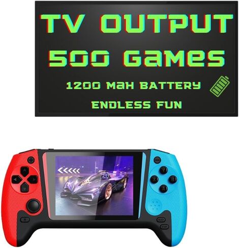 Super Q21 Retro Handheld Game Console with 500 Built-in Classic Games, 3.0" LCD, Rechargeable Battery, TV Output, Portable Mini Gaming System for Kids & Adults, Christmas Best Gifts in Saudi Arabia