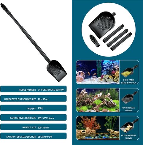 Aquariums Sand Shovel Fish Tanks Tool with Ergonomic Handle Aquariums Scooper Sifter Cleaner PVC B# in Saudi Arabia