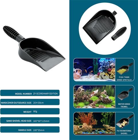 Aquariums Sand Shovel Fish Tanks Tool with Ergonomic Handle Aquariums Scooper Sifter Cleaner PVC B# in Saudi Arabia