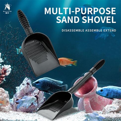 Aquariums Sand Shovel Fish Tanks Tool with Ergonomic Handle Aquariums Scooper Sifter Cleaner PVC B# in Saudi Arabia
