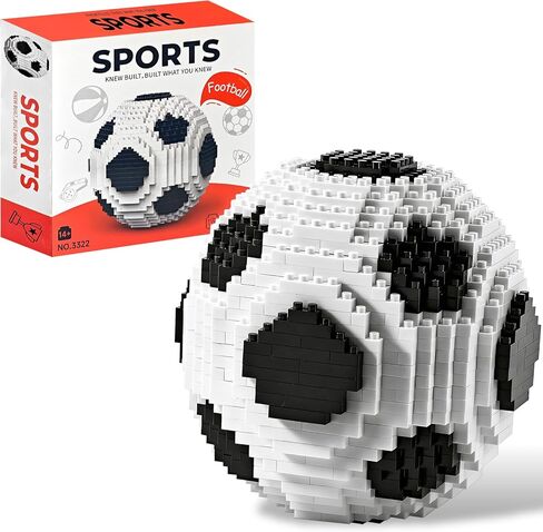 Kaptein Soccer Ball Building Blocks Set, 850-Piece Mini Bricks 3D Football Model Kit, Challenging DIY Building Toy for Adults & Teens, Gift for Soccer Lovers, Desk Shelf Decor, Age 14+ in Saudi Arabia