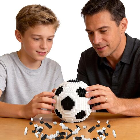Kaptein Soccer Ball Building Blocks Set, 850-Piece Mini Bricks 3D Football Model Kit, Challenging DIY Building Toy for Adults & Teens, Gift for Soccer Lovers, Desk Shelf Decor, Age 14+ in Saudi Arabia