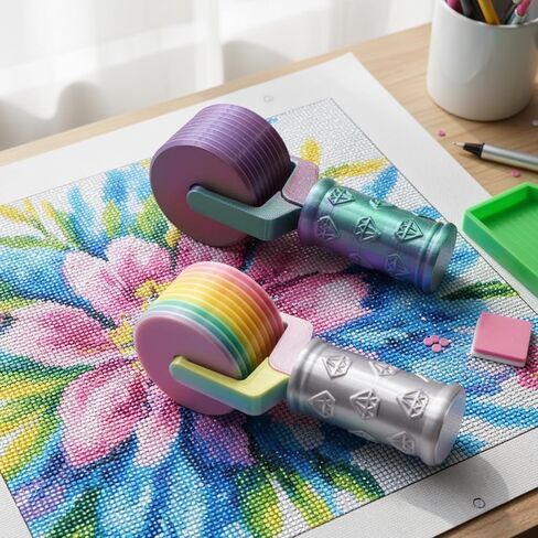 قطعتان من الأسطوانة الفنية الماسية، أداة الأسطوانة الفنية الماسية، أداة الأسطوانة للرسم الماسي، محاذاة الماس الفعالة للمشروعات اليدوية لأداة المتحمسين DIY in Kuwait