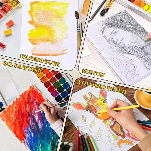 Watercolor Paper Pad 11x15 Inch 30 Sheets 140lb (300gsm) Glue Bound Artist Large Sketchbook Heavyweight Drawing Paper Book Water Color Pad for Adults and Students Mixed Media Markers Art Supplies in Saudi Arabia