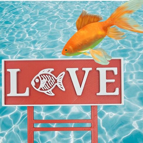 Valentines Day Fish Tank Decor LOVE Sign for Aquariums Seasonal Aquascaping in Saudi Arabia