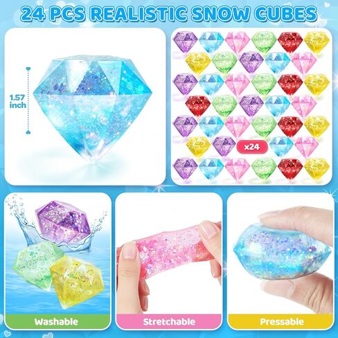Valentines Gifts Cards for Kids, 24 Pack Gem Squeeze with Greeting Card for Kid Classroom Exchange, Stretchy Stress Set for Boys Girls Toddler Gift School Party Favor in Kuwait