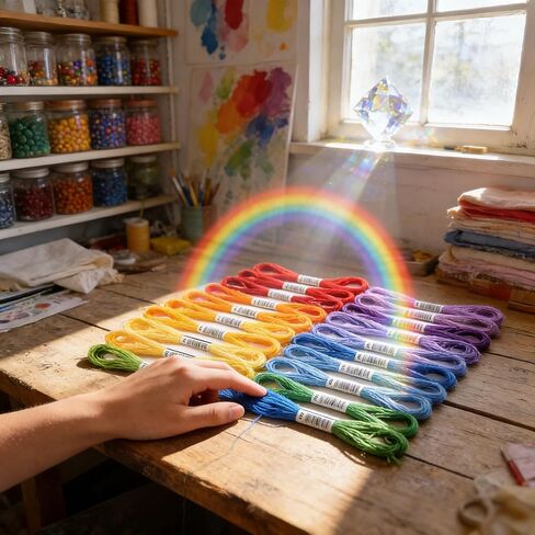 Embroidery Thread & Floss, 20-Color Set 8 Meters/Skein (160M Total), 6-Strand for Friendship Bracelets, Cross Stitch & DIY Supplies in Saudi Arabia