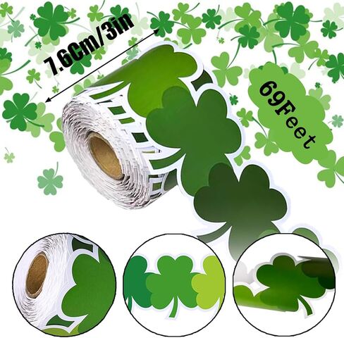 69 Feet St. Patrick's Day Bulletin Board Border Shamrock Rolled Border Trim，for School Office Home Classroom Doors Wall Windows Holiday Party Decor in Saudi Arabia