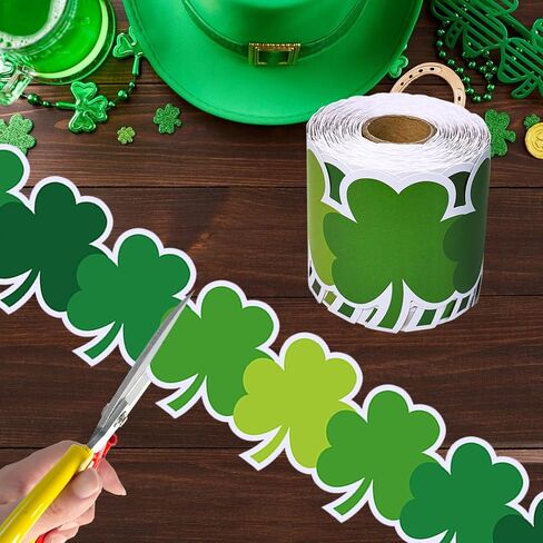 69 Feet St. Patrick's Day Bulletin Board Border Shamrock Rolled Border Trim，for School Office Home Classroom Doors Wall Windows Holiday Party Decor in Saudi Arabia