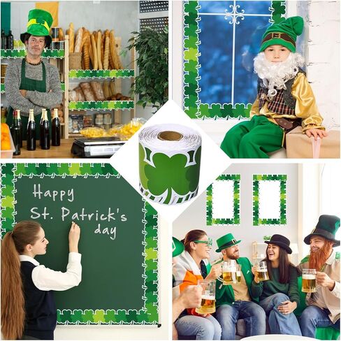 69 Feet St. Patrick's Day Bulletin Board Border Shamrock Rolled Border Trim，for School Office Home Classroom Doors Wall Windows Holiday Party Decor in Saudi Arabia