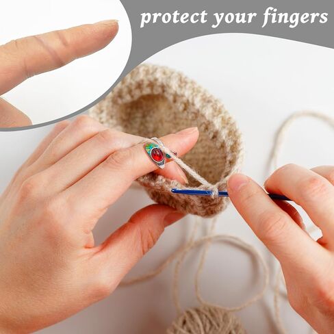 SNAIL GARDEN Crochet Ring - with Spiral Size Adjusters & Adjustment Pads, Decorative 6 Pcs Crochet Tension Ring for Smooth Crocheting & Knitting, Crocheting Rings for Finger for Consistent Stitches in Saudi Arabia