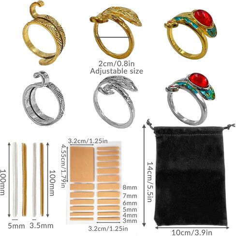 SNAIL GARDEN Crochet Ring - with Spiral Size Adjusters & Adjustment Pads, Decorative 6 Pcs Crochet Tension Ring for Smooth Crocheting & Knitting, Crocheting Rings for Finger for Consistent Stitches in Saudi Arabia